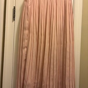 Who What Wear Pink A-Line Midi Skirt